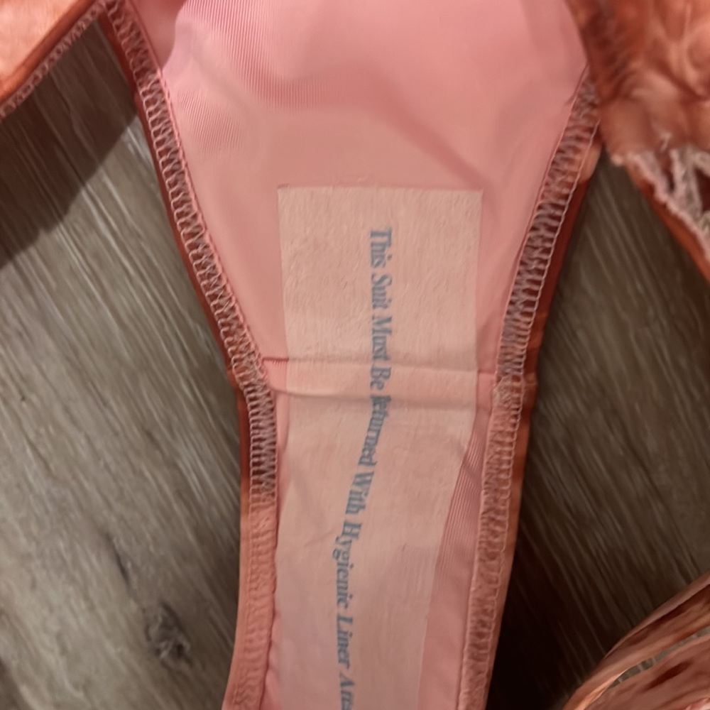 NWT Shade & Shore pink tan copper tie dyed cheeky bikini swim bottoms M - Picture 8 of 9
